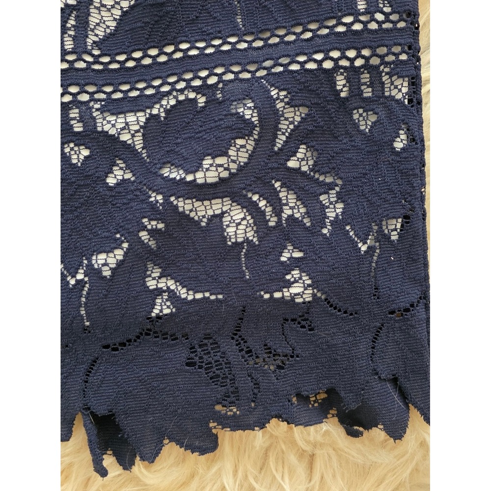 ASOS Navy Blue Lace Midi Dress Sleeveless Women's Size 12 - Picture 2 of 13